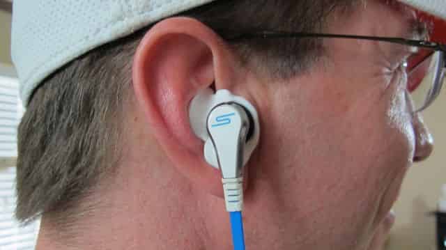 Earbuds,  in my face.