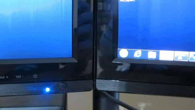Closeup of the Alignment of the mounted monitors.