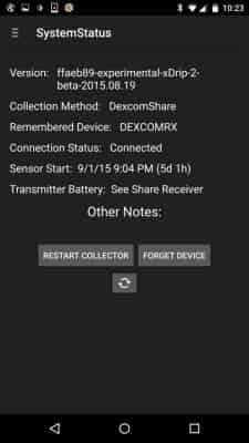 System Status screen