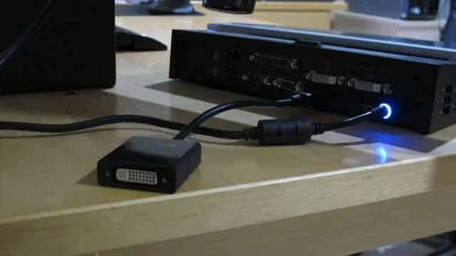 DisplayPort to DVI Adapter plugged into E6530