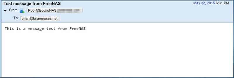 Test Email Received