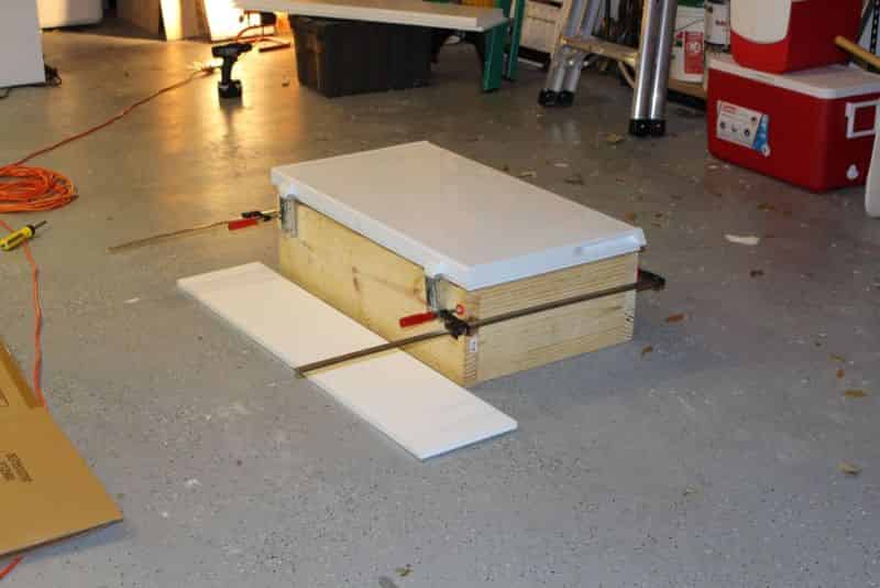 Test fitting the freezer lid to the collar frame #1