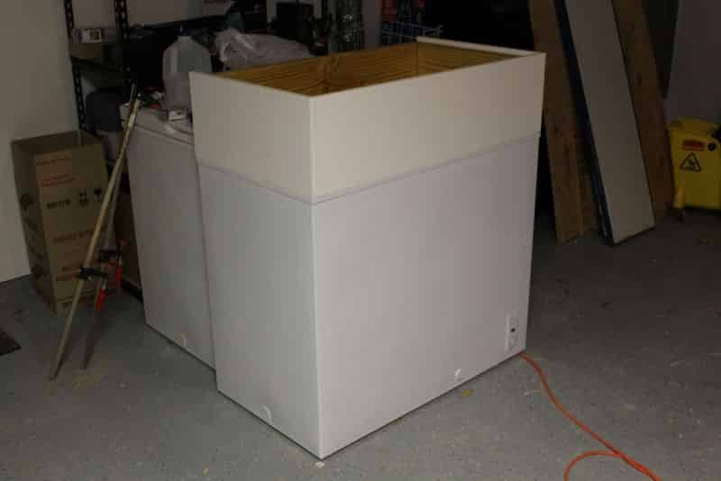 Melamine shelving screwed into collar frame #2