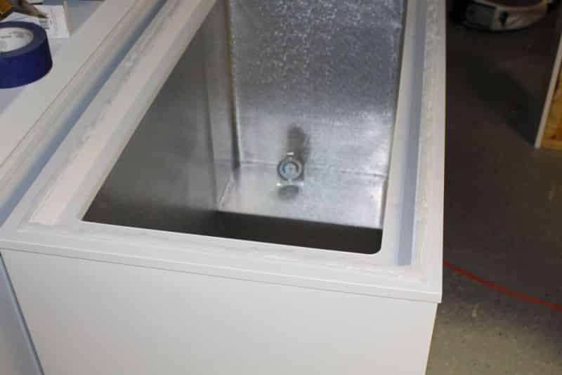 A bead of silicone ready to hold the collar in place.