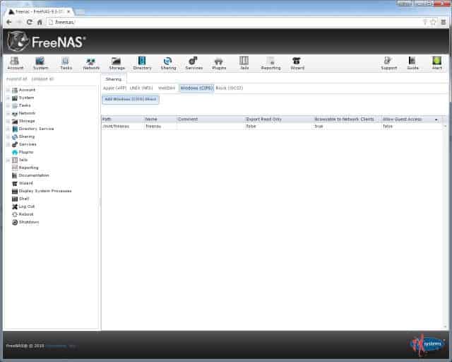 CIFS Share post-Setup