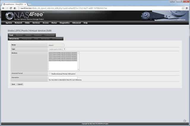 ZFS Virtual Device Configuration