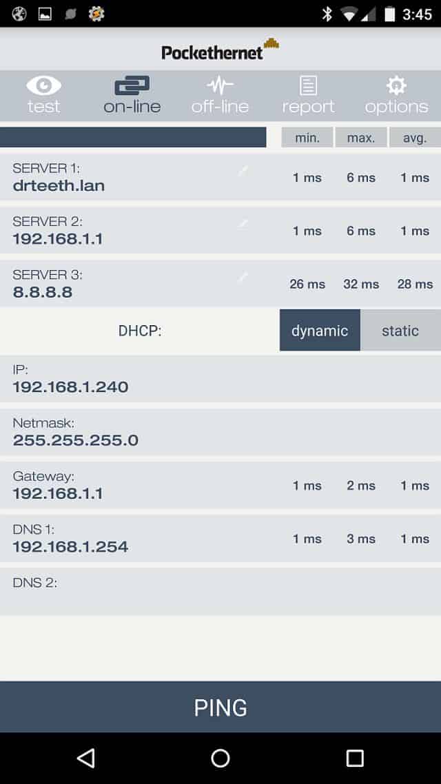 Ping Test inside & outside of Network
