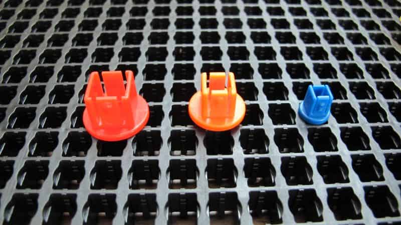 Socket pegs installed on toolgrid