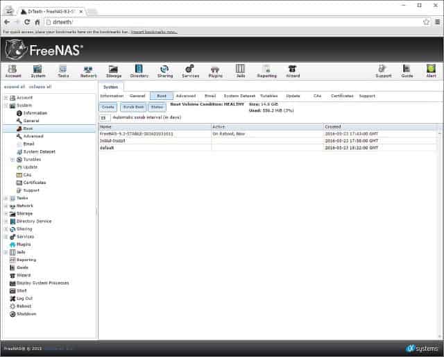 FreeNAS Boot Device Info