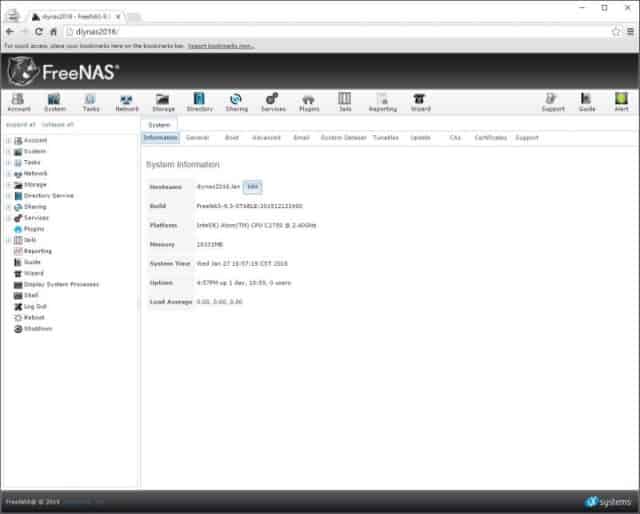 Updating the NAS' hostname.