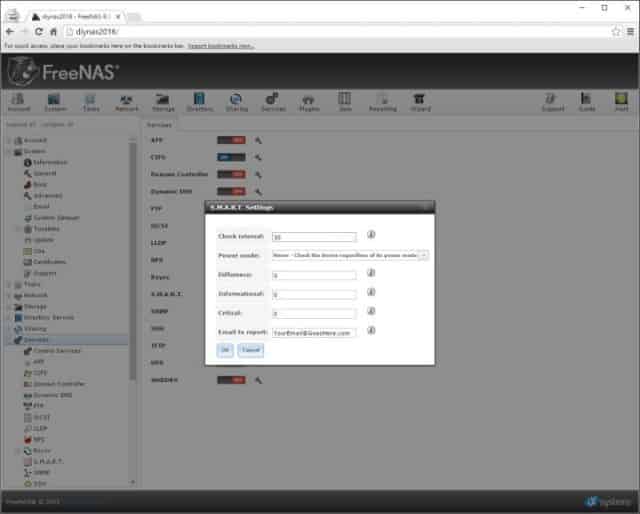 Configuring the S.M.A.R.T. service