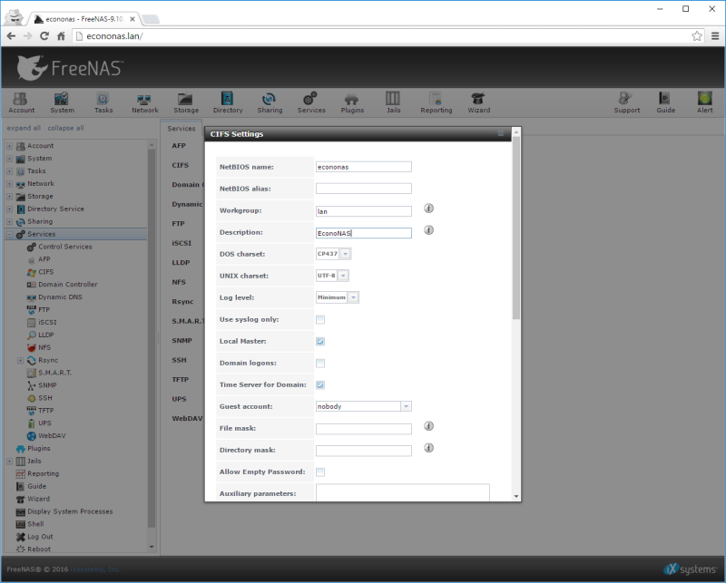 Configure CIFS Service
