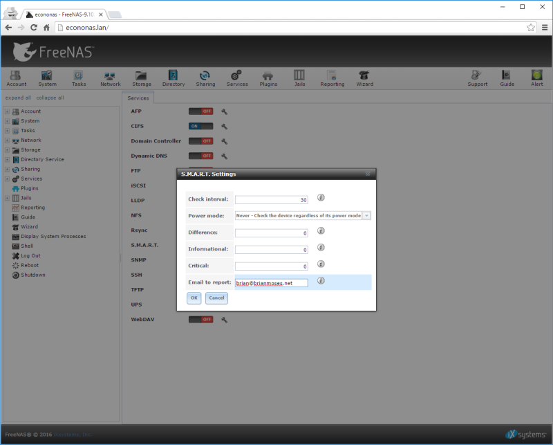 Configure S.M.A.R.T. Service