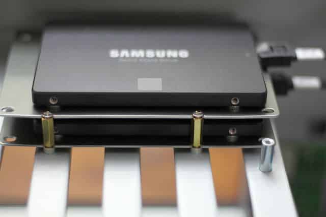 SSDs mounted in stock location #4