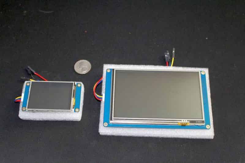 The 2.4” and 7.0” displays side-by-side