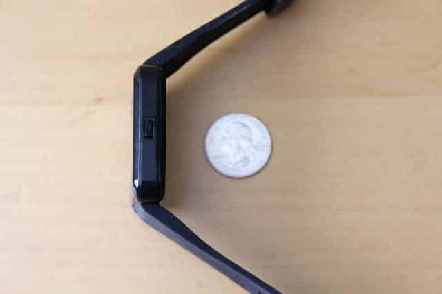 Laying on its side, with right side up