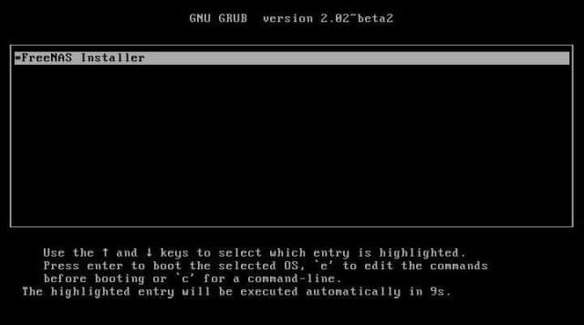 Booting from the FreeNAS Installer