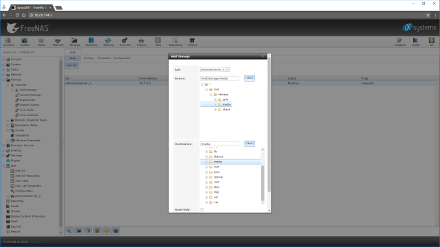 Adding storage to the PlexMediaServer jail