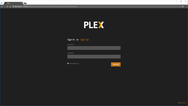 Logging in to Plex