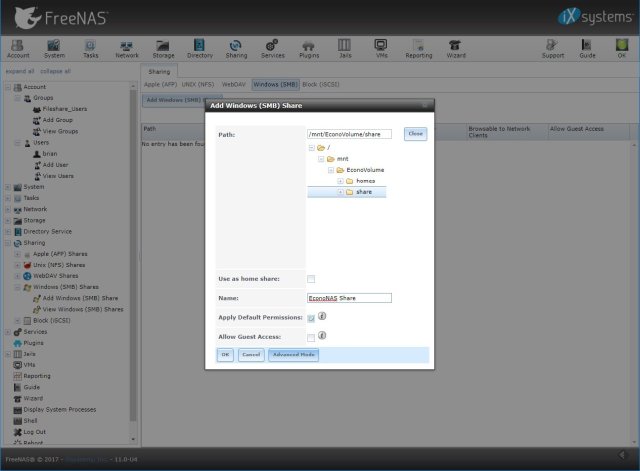 Creating a SMB Share