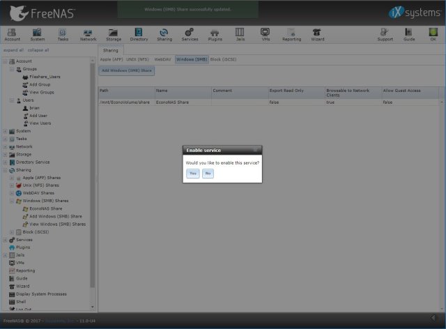 Enabling SMB Service