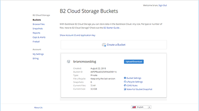 Backing up my FreeNAS to Backblaze B2