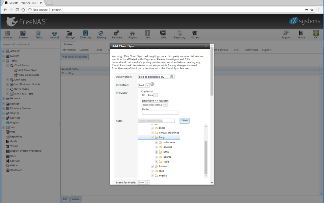 Configuring the Cloud Sync tasks