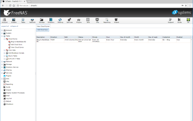 Cloud Sync task created.
