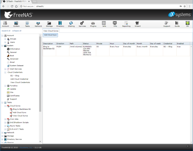 Cloud Sync task in progress