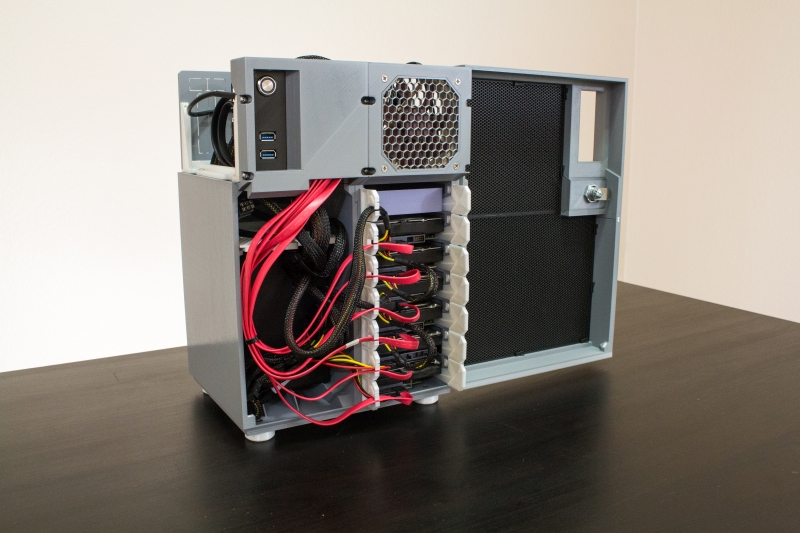 HDDs installed in cage with power and SATA #3
