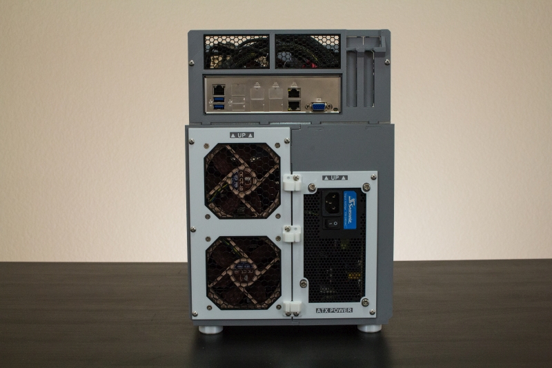 Motherboard, Fans, and PSU from Rear #1