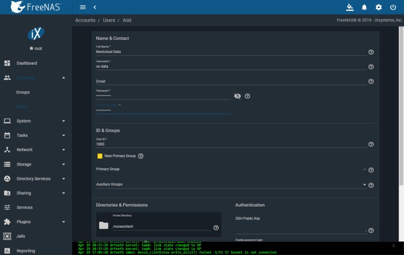 Setting up user/group