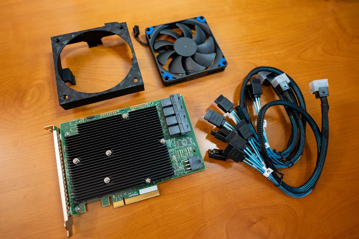 LSI 9300-16i, Noctua NF-A9x14, Fan Bracket and Data Cables #1