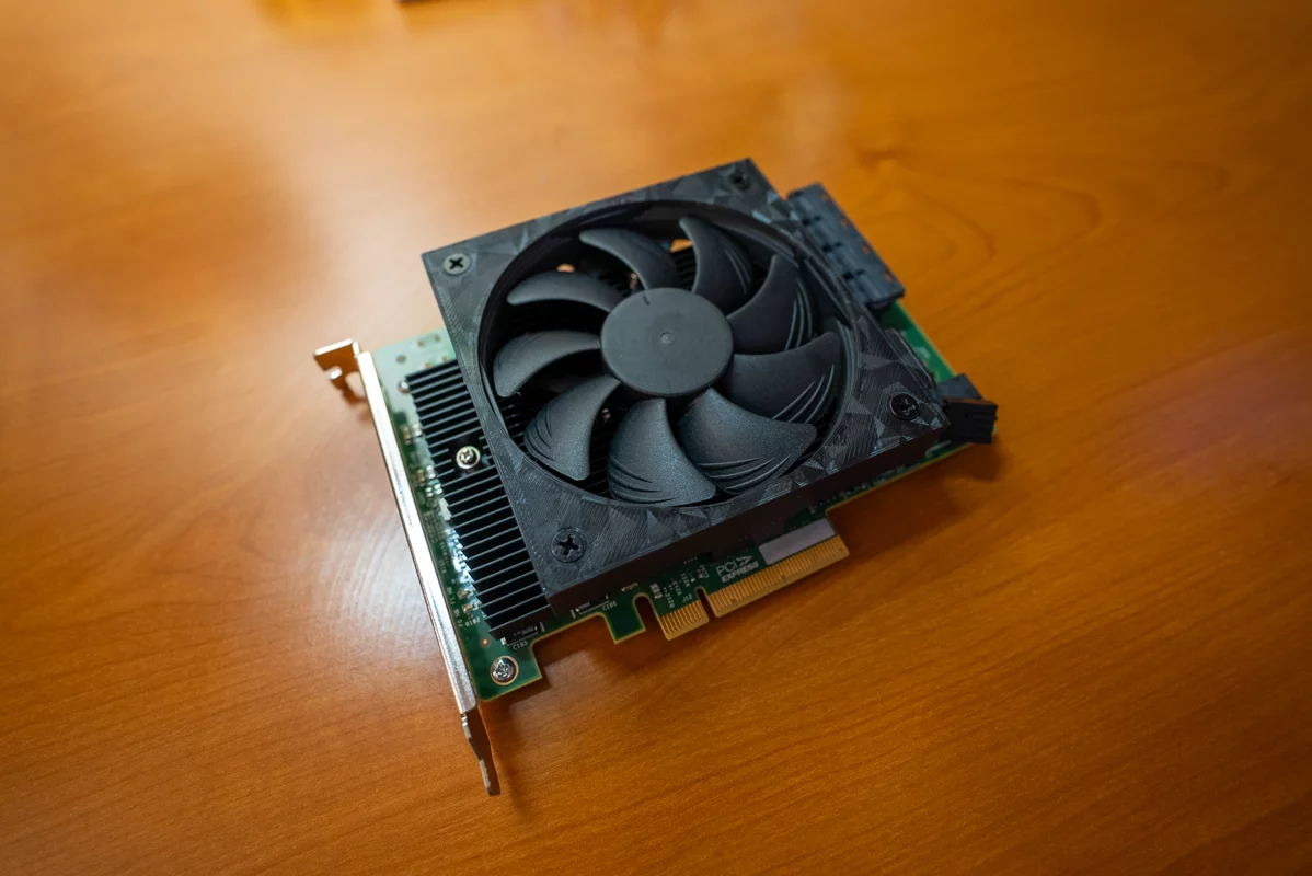 LSI 9300-16i with fan installed #1