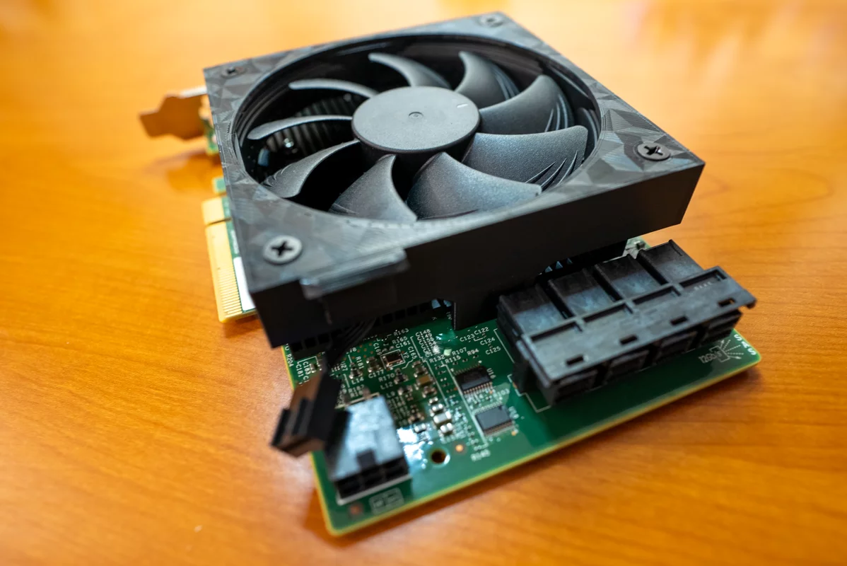 LSI 9300-16i with fan installed #3