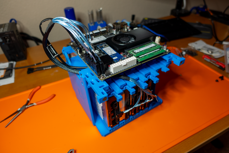 Topton N2 N6005 motherboard installed on tray #2.