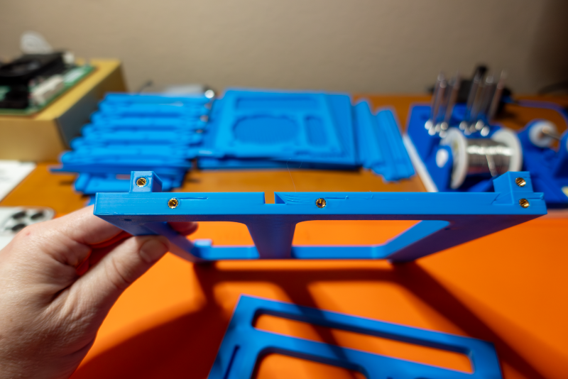 Heat set inserts for the bottom of lower chamber #1.