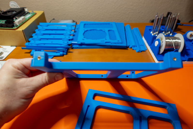 Heat set inserts for the bottom of lower chamber #2.