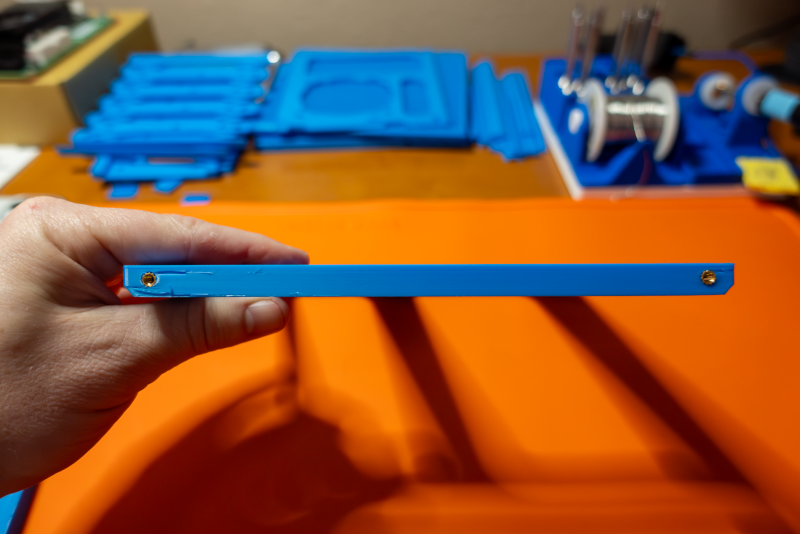 Heat set inserts for the top of the lower chamber #2.