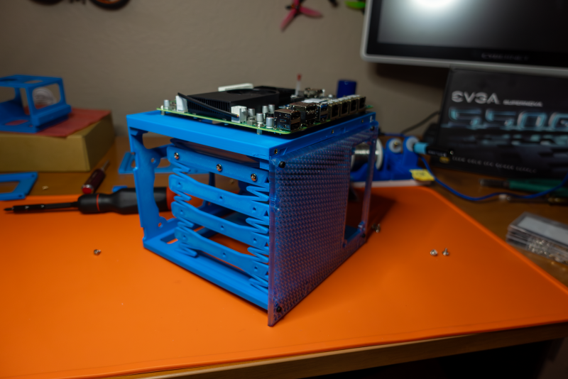 Motherboard installed atop the lower chamber #3.