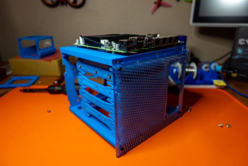 Motherboard installed atop the lower chamber #4.