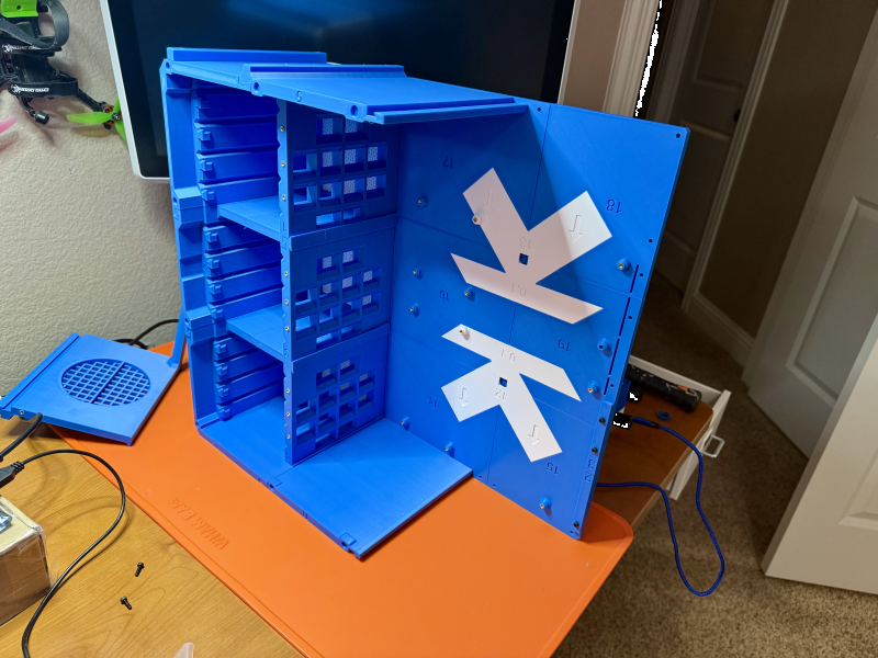 Motherboard plate and drive cage.