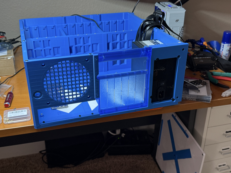 Fixed  PCIe slot object using translucent PETG