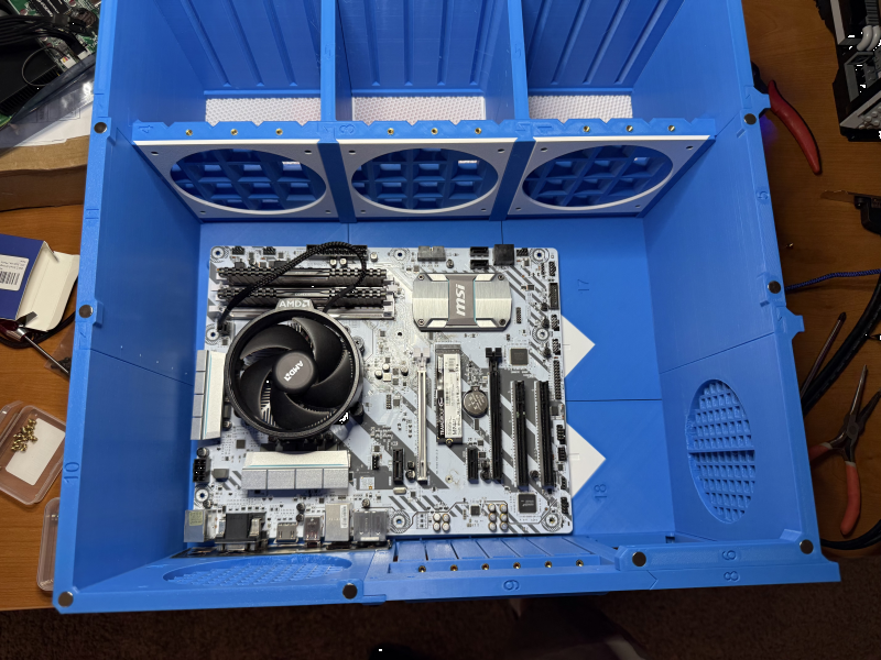 Installation of motherboard.