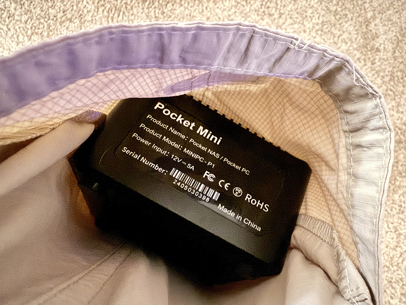 Pocket NAS Mini PC in Brian's cargo short's pocket