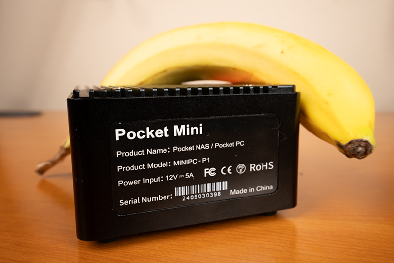 Pocket NAS and a banana for scale