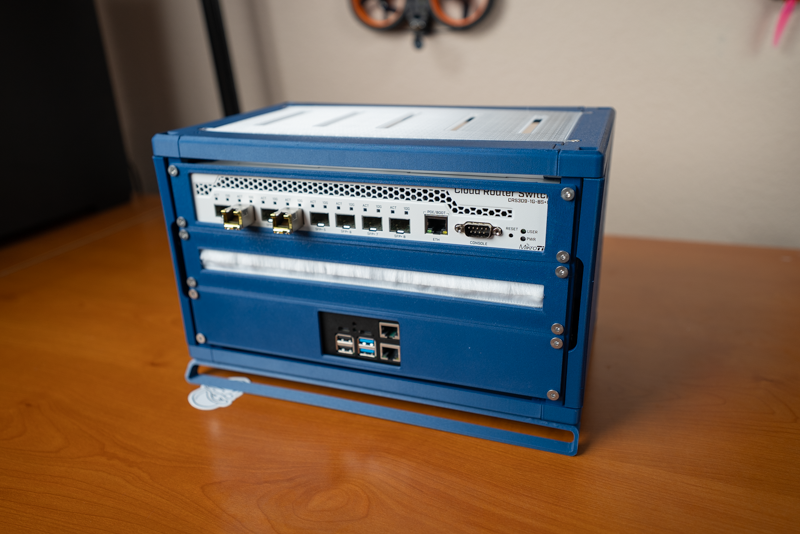 Rackstack with network gear from front.