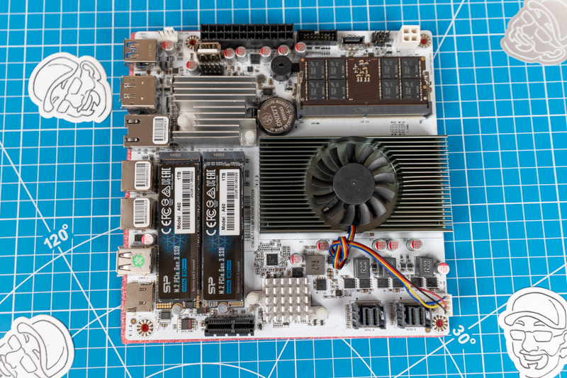 RAM and NVMe SSDs Installed in the Topton N22 motherboard