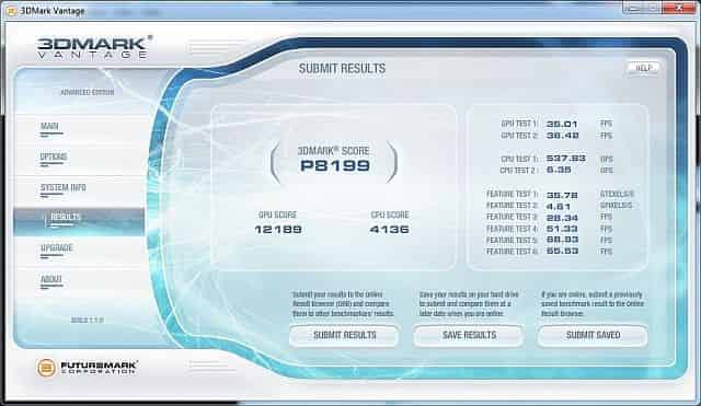 3DMark Vantage Baseline Score