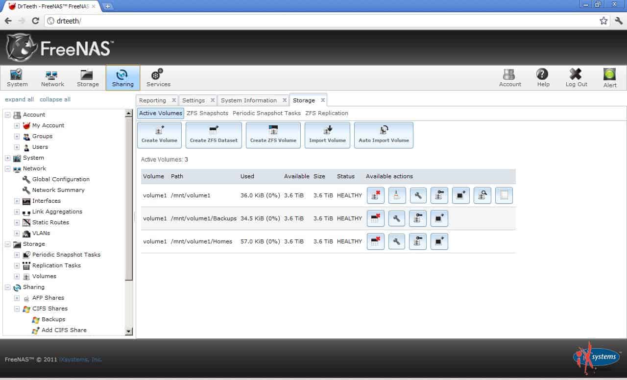 FreeNAS Screenshot #2